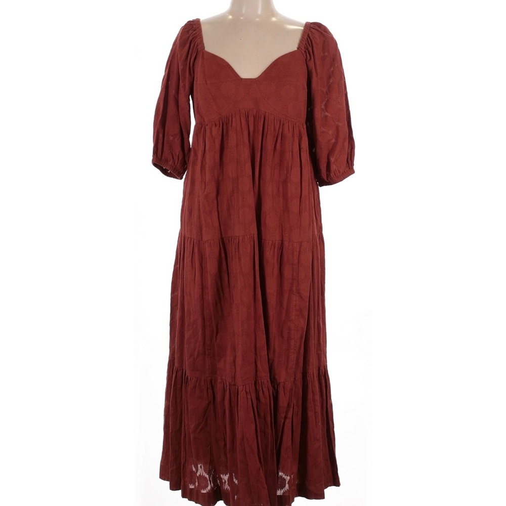 Anthropologie Terracotta Midi Dress